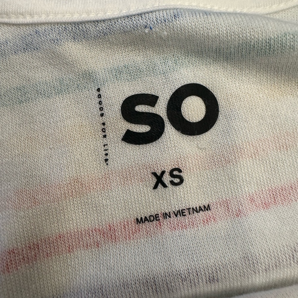 SO White Multicolor Striped Ribbed Crop Tank - Picture 7 of 7